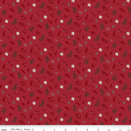 Christmas Time Foliage Red by Dani Mogstad for Riley Blake Designs - C17823-RED