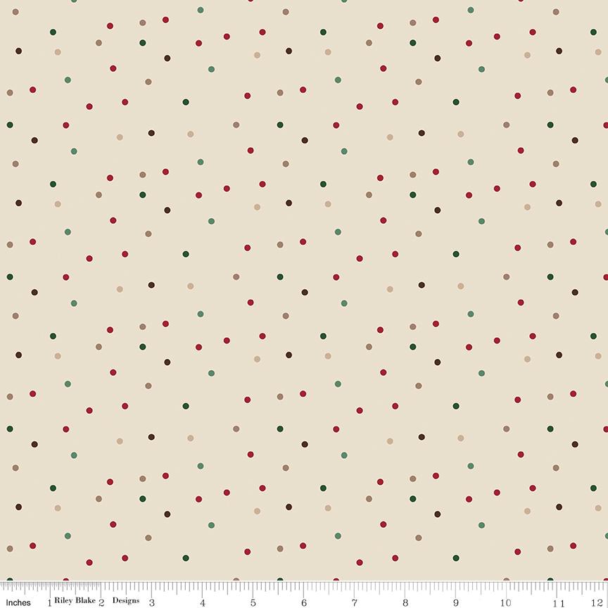 Christmas Time Dots Linen by Dani Mogstad for Riley Blake Designs - C17825-LINEN