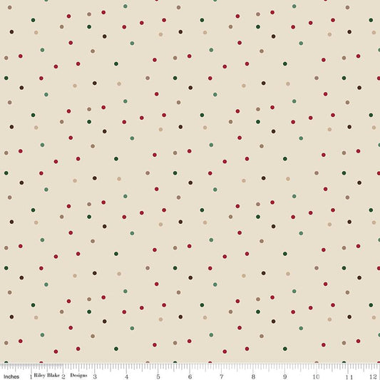 Christmas Time Dots Linen by Dani Mogstad for Riley Blake Designs - C17825-LINEN