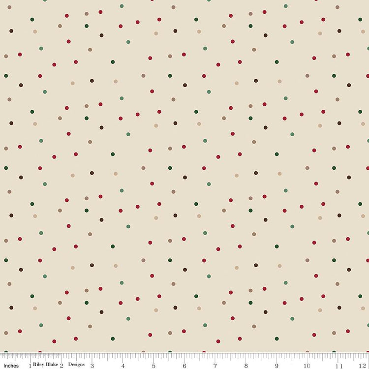 Christmas Time Dots Linen by Dani Mogstad for Riley Blake Designs - C17825-LINEN
