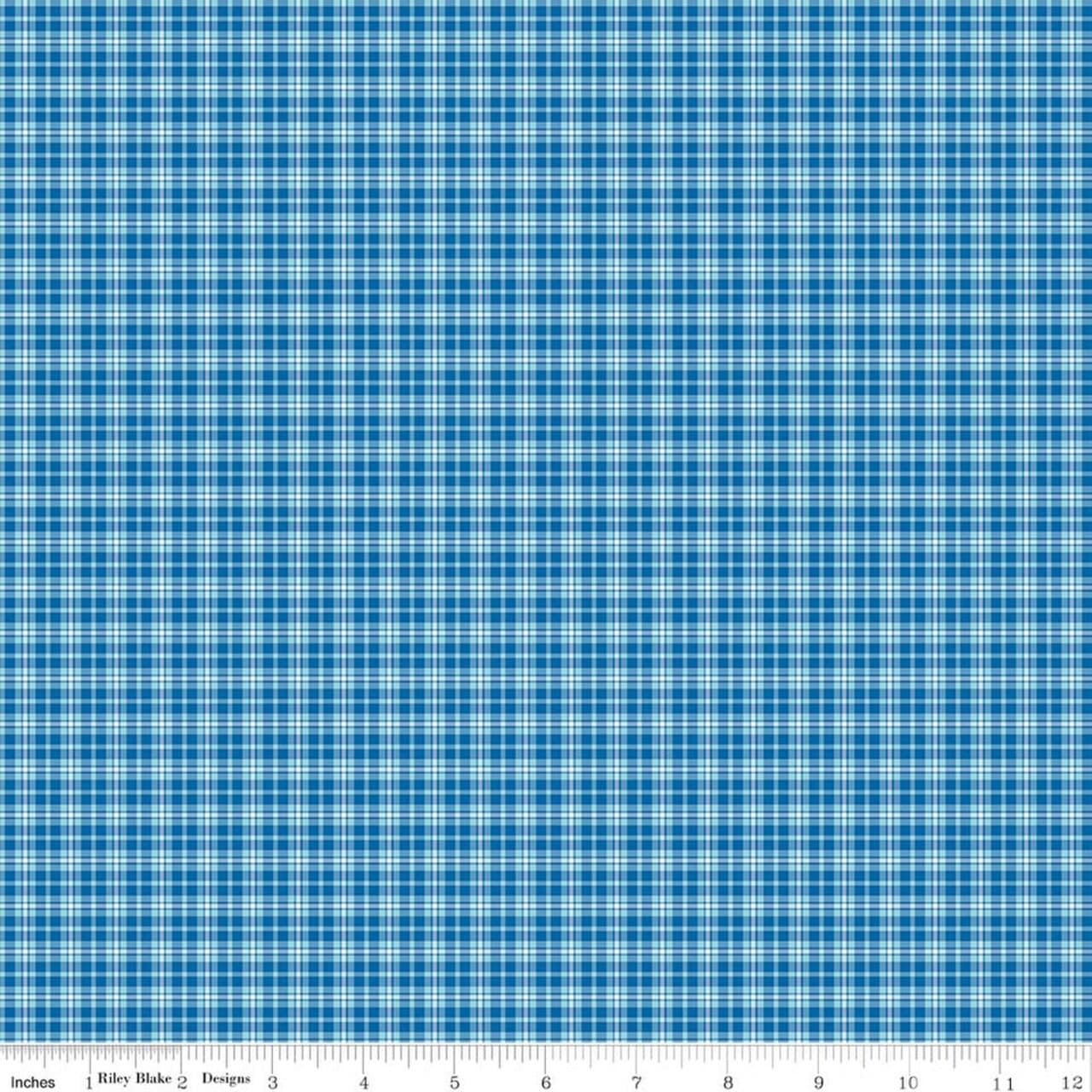 Summer's in Town Plaid in Blue by Sandy Gervais for Riley Blake Designs - C17536-BLUE