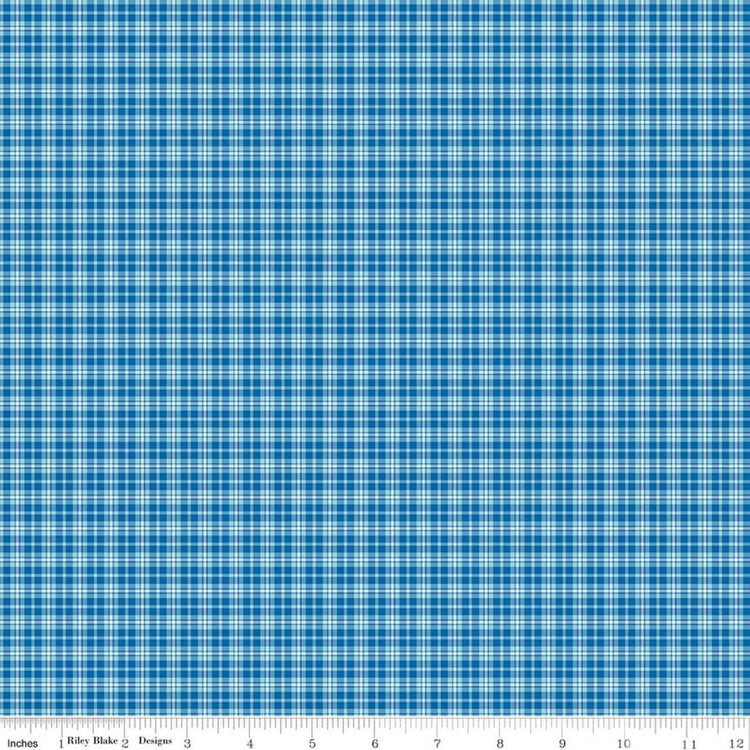 Summer's in Town Plaid in Blue by Sandy Gervais for Riley Blake Designs - C17536-BLUE
