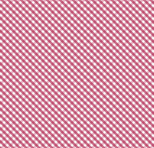 Hydrangeas in the Garden Gingham Raspberry by Jennifer Bosworth for Riley Blake Designs - C16835-RASPBERRY