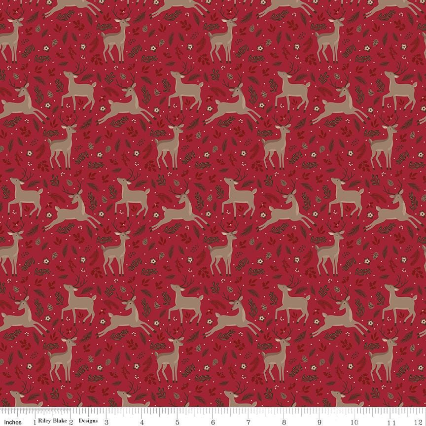 Christmas Time Deer Red by Dani Mogstad for Riley Blake Designs - C17821-RED