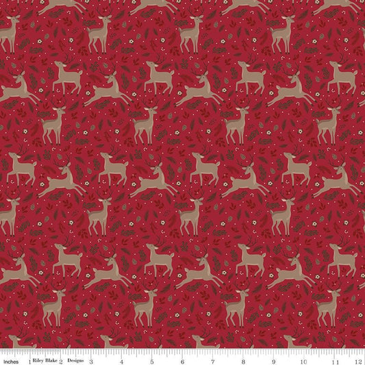 Christmas Time Deer Red by Dani Mogstad for Riley Blake Designs - C17821-RED