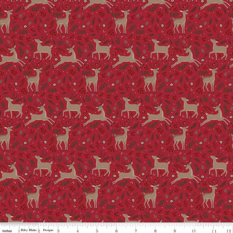 Christmas Time Deer Red by Dani Mogstad for Riley Blake Designs - C17821-RED