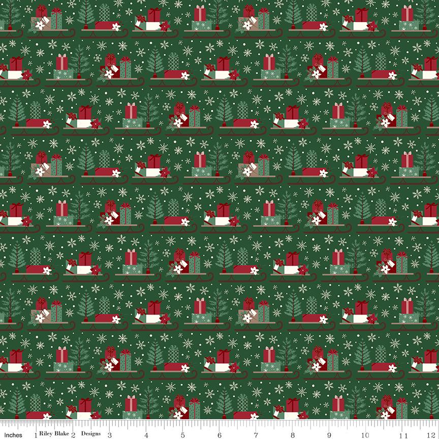 Christmas Time Sleds Forest by Dani Mogstad for Riley Blake Designs - C17822-FOREST
