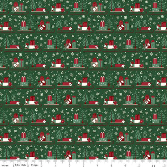 Christmas Time Sleds Forest by Dani Mogstad for Riley Blake Designs - C17822-FOREST