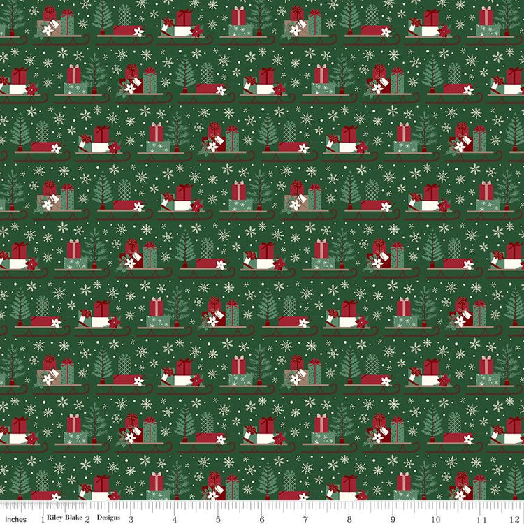 Christmas Time Sleds Forest by Dani Mogstad for Riley Blake Designs - C17822-FOREST