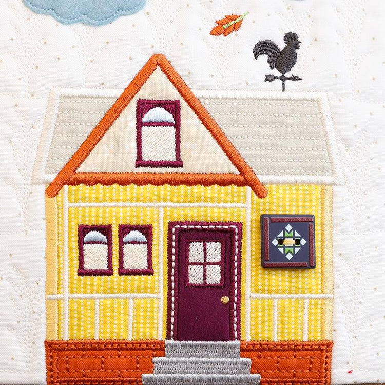 Autumn Acres Bench Pillow Machine Embroidery Designs, Embellishment Kit & Fabric Kit - Kimberbell Designs