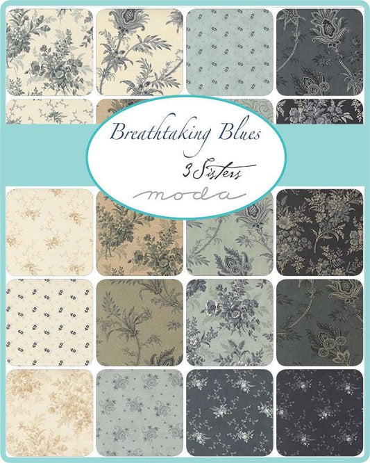 Breathtaking Blues Layer Cake by 3 Sisters for Moda Fabrics - 44400LC - 42 pieces