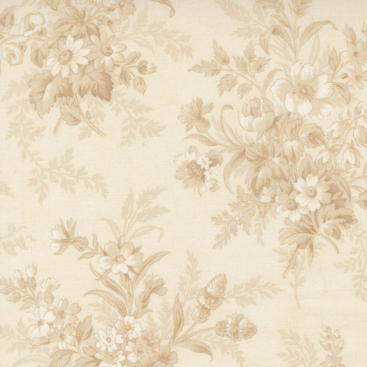 Breathtaking Blues Bouquets Florals Porcelain Ecru by 3 Sisters for Moda Fabrics - 44400 21