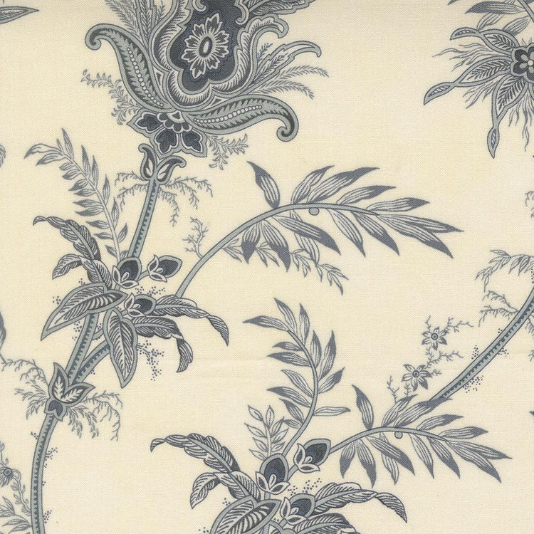 Breathtaking Blues Plume Florals Jacobean Porcelain by 3 Sisters for Moda Fabrics - 44401 11