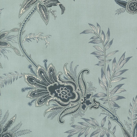 Breathtaking Blues Plume Florals Jacobean Sky by 3 Sisters for Moda Fabrics - 44401 13