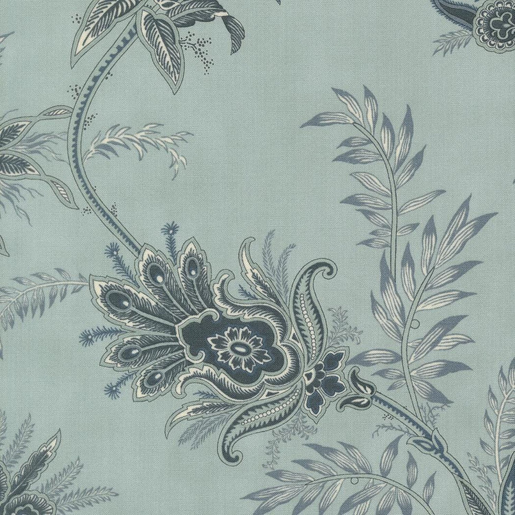 Breathtaking Blues Plume Florals Jacobean Sky by 3 Sisters for Moda Fabrics - 44401 13