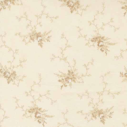 Breathtaking Blues Rose Garden Florals Porcelain Ecru by 3 Sisters for Moda Fabrics - 44402 21