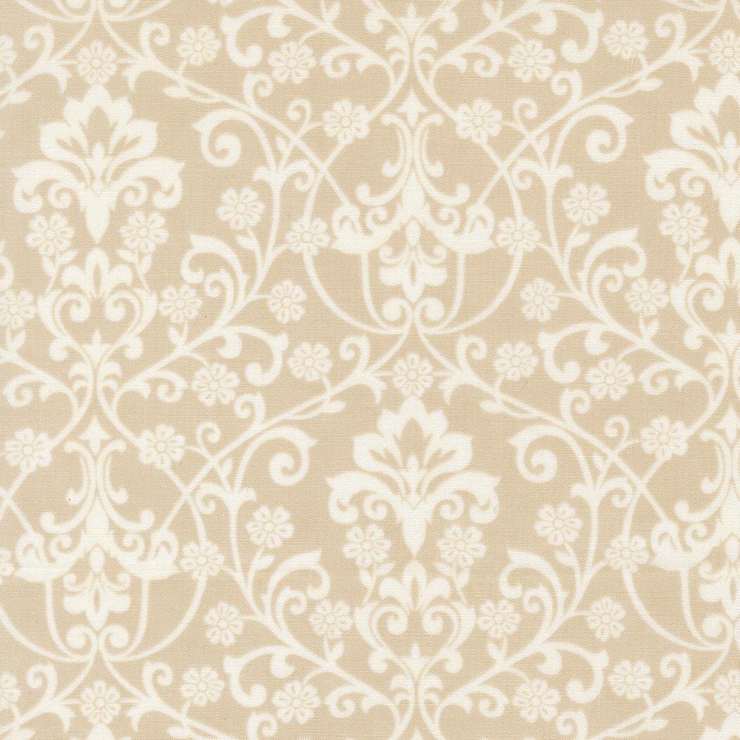Breathtaking Blues Damask Florals Ecru by 3 Sisters for Moda Fabrics - 44403 12
