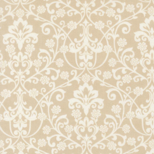 Breathtaking Blues Damask Florals Ecru by 3 Sisters for Moda Fabrics - 44403 12