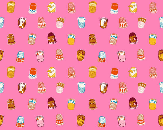 1 800 Notion Thimbles Novelty Retro Vintage Sewing Notions Flamingo by Ruby Star Society for Moda Fabrics - RS5211 14