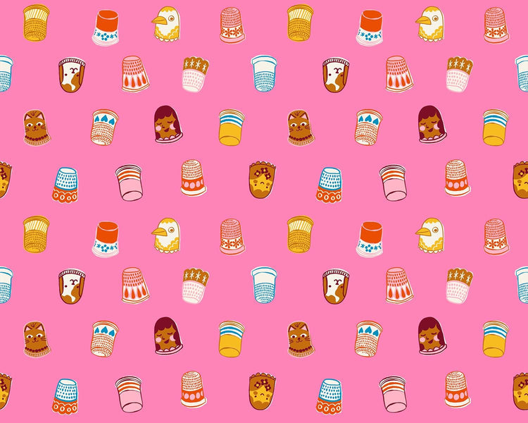 1 800 Notion Thimbles Novelty Retro Vintage Sewing Notions Flamingo by Ruby Star Society for Moda Fabrics - RS5211 14
