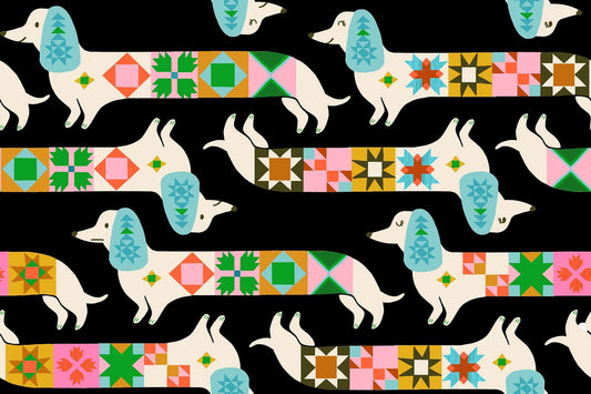 1 800 Notion Quilty Dog Novelty Retro Vintage Dog Blocks Soft Black by Ruby Star Society for Moda Fabrics - RS5213 13