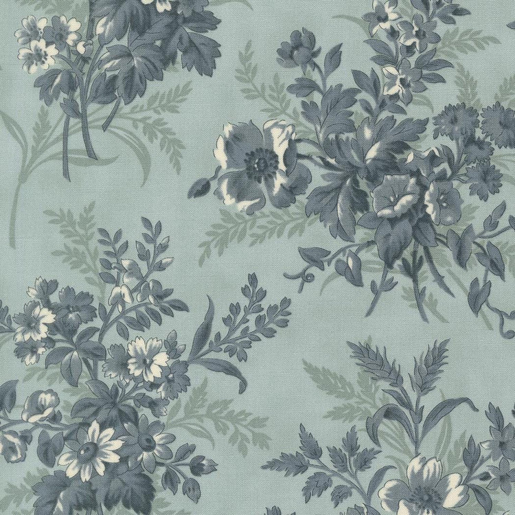 Breathtaking Blues Bouquets Florals Blues Sky by 3 Sisters for Moda Fabrics - 44400 13