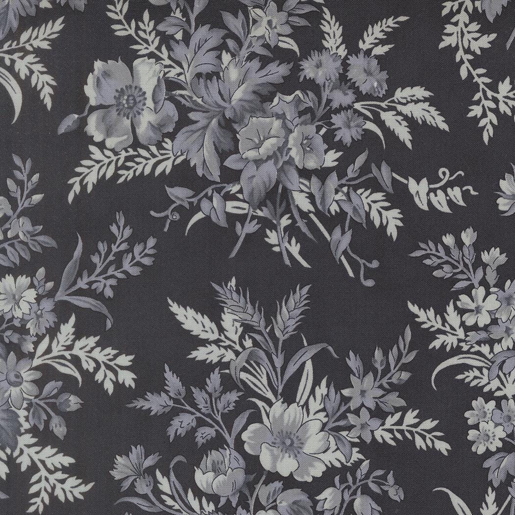 Breathtaking Blues Bouquets Mochi Florals Linen Midnight by 3 Sisters for Moda Fabrics - 44400 15L