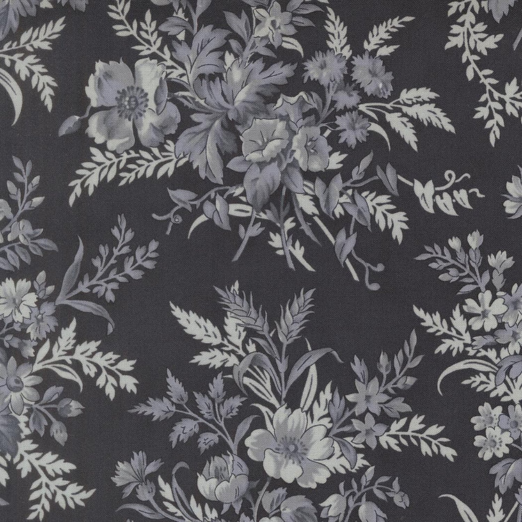 Breathtaking Blues Bouquets Florals Midnight by 3 Sisters for Moda Fabrics - 44400 15