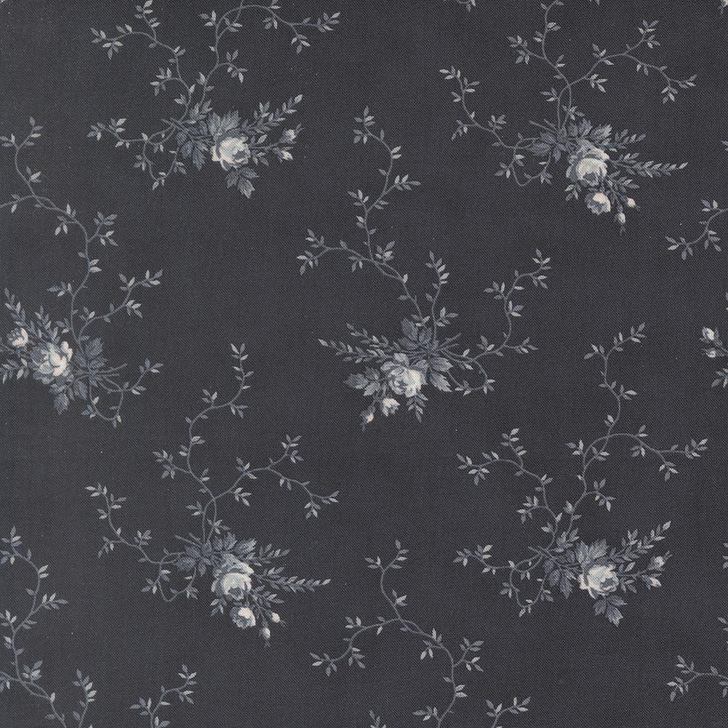 Breathtaking Blues Rose Garden Florals Midnight by 3 Sisters for Moda Fabrics - 44402 15