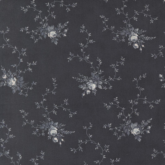 Breathtaking Blues Rose Garden Florals Midnight by 3 Sisters for Moda Fabrics - 44402 15