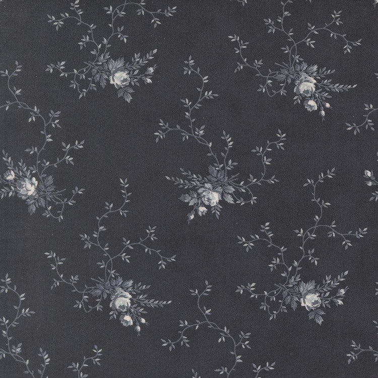 Breathtaking Blues Rose Garden Florals Midnight by 3 Sisters for Moda Fabrics - 44402 15