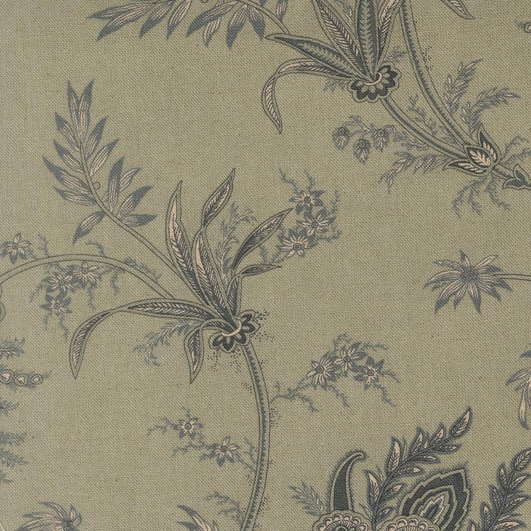 Breathtaking Blues Plume Mochi Florals Jacobean Linen Sky by 3 Sisters for Moda Fabrics - 44401 13L