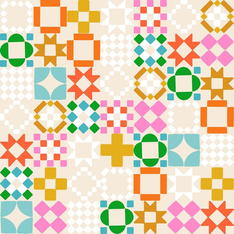 1 800 Notion Quilty As Charged Novelty Retro Vintage Blocks Patchwork Shell by Ruby Star Society for Moda Fabrics - RS5215 11
