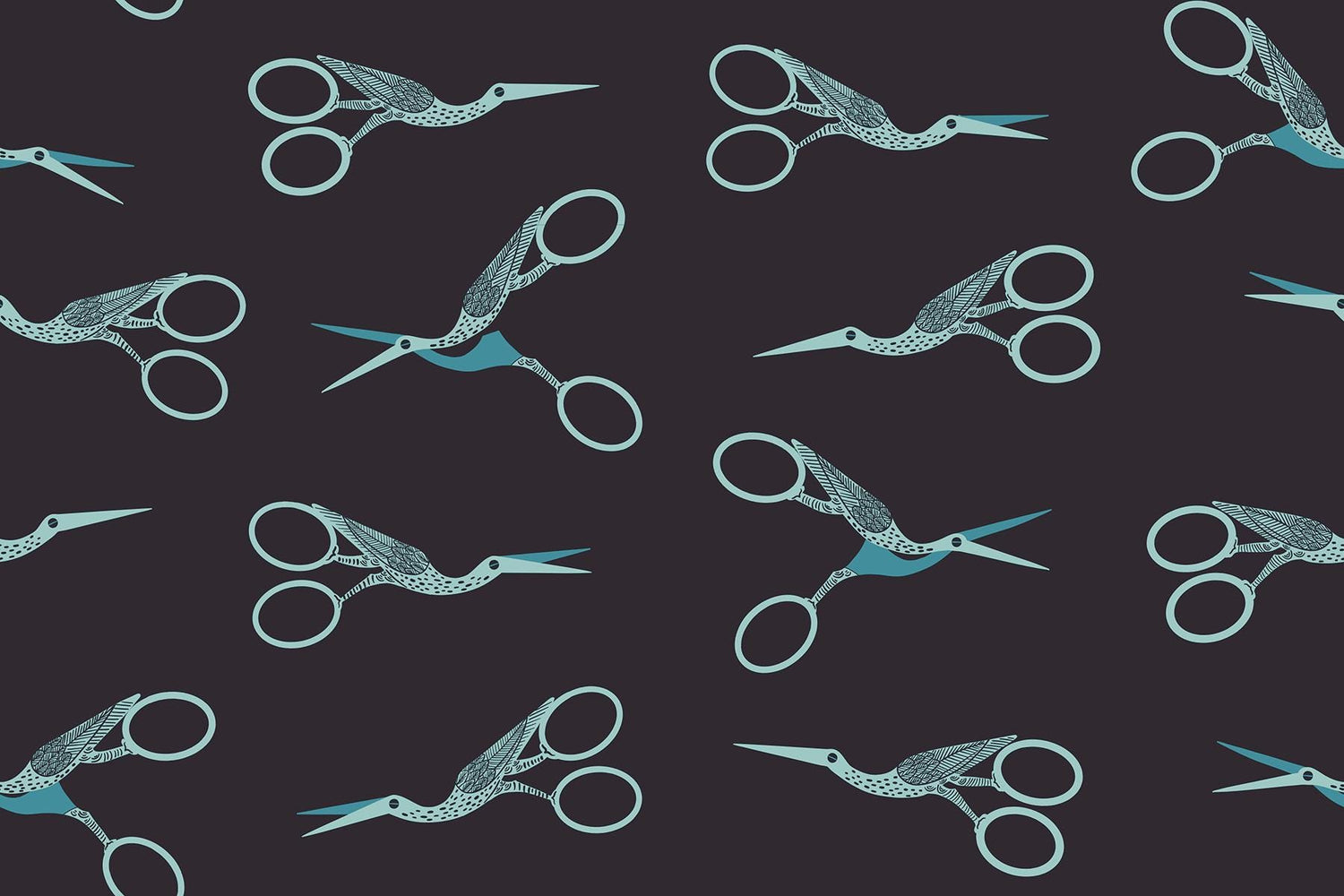 1 800 Notion Stork Scissors Novelty Retro Vintage Sewing Notions Scissors Soft Black by Ruby Star Society for Moda Fabrics - RS5216 15