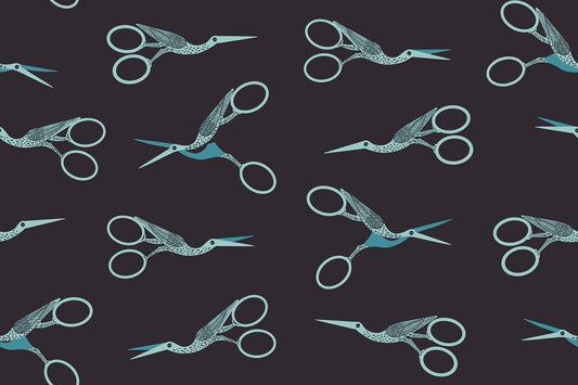 1 800 Notion Stork Scissors Novelty Retro Vintage Sewing Notions Scissors Soft Black by Ruby Star Society for Moda Fabrics - RS5216 15