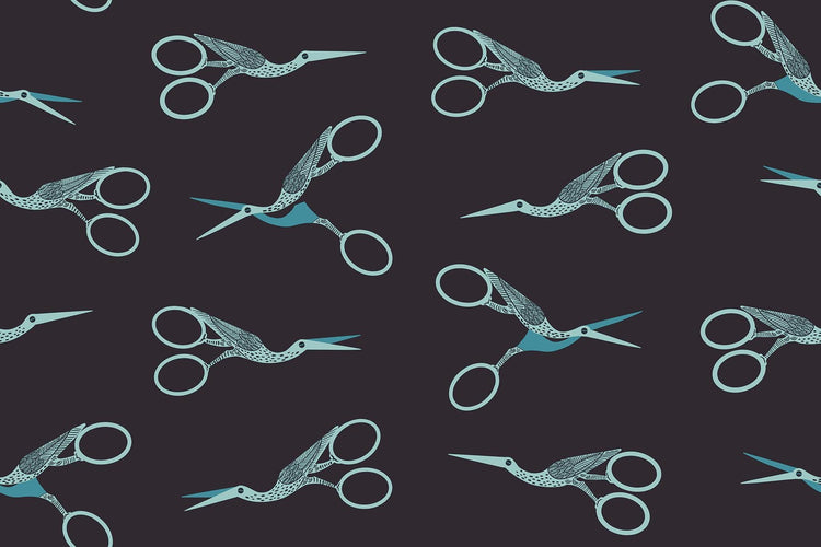 1 800 Notion Stork Scissors Novelty Retro Vintage Sewing Notions Scissors Soft Black by Ruby Star Society for Moda Fabrics - RS5216 15