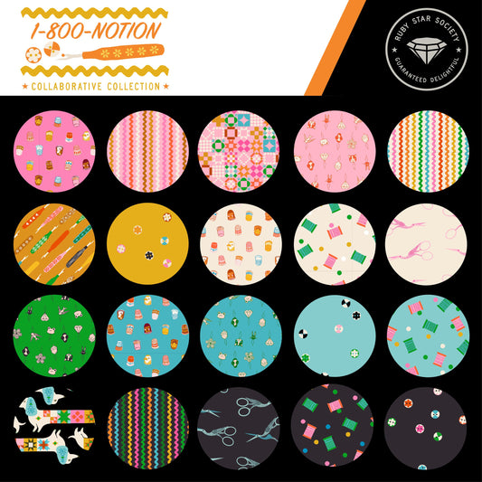1 800 Notion Fat Quarter Bundle by Ruby Star Society for Moda Fabrics - RS5207FQ - 29 pieces
