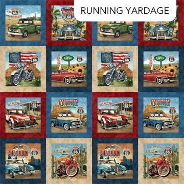 Historic Route 66 Blocks Navy Multi by Deborah Edwards and Melanie Samra for Northcott Fabrics - DP29240-48