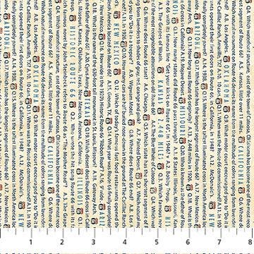 Historic Route 66 Route Word Stripe Cream Multi by Deborah Edwards and Melanie Samra for Northcott Fabrics - DP29247-11