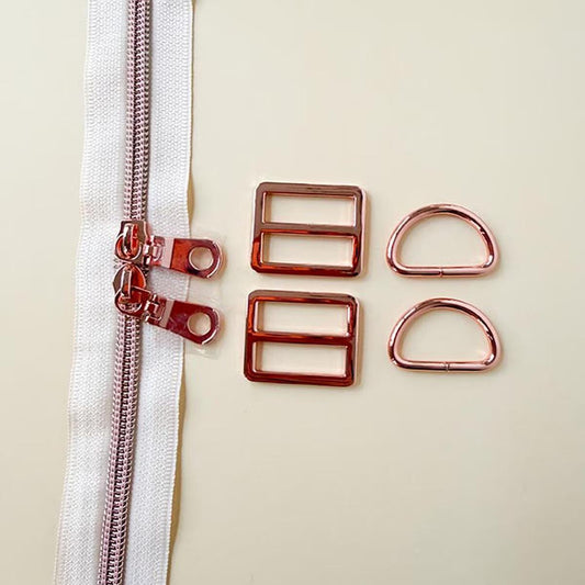 Minki Kim Backpack Hardware in Gold and Rose Gold for Riley Blake Designs