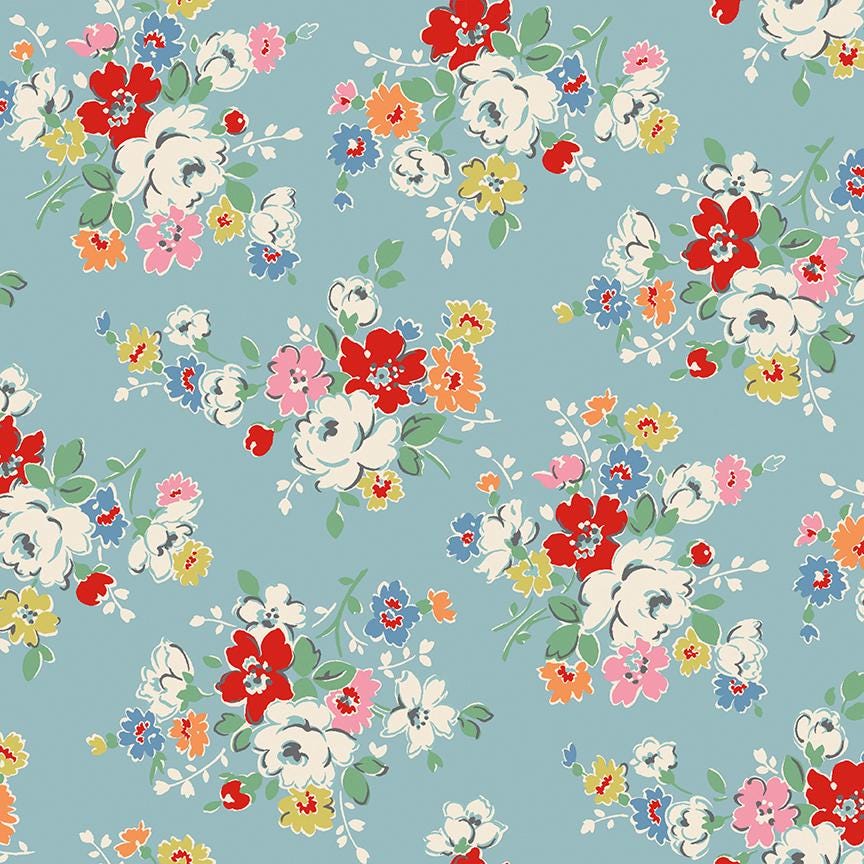 Cath Kidston® Signature Collection Clifton Rose Blue by Cath Kidston® for Riley Blake Designs - C18370-BLUE