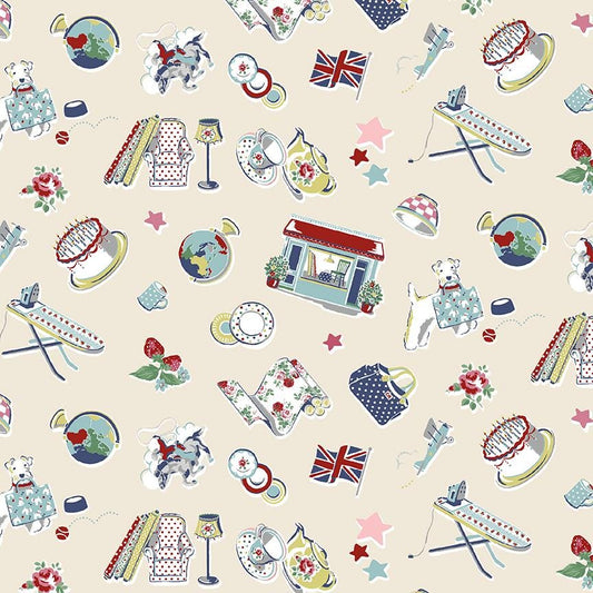 Cath Kidston® Signature Collection Icons Cream by Cath Kidston® for Riley Blake Designs - C18371-CREAM