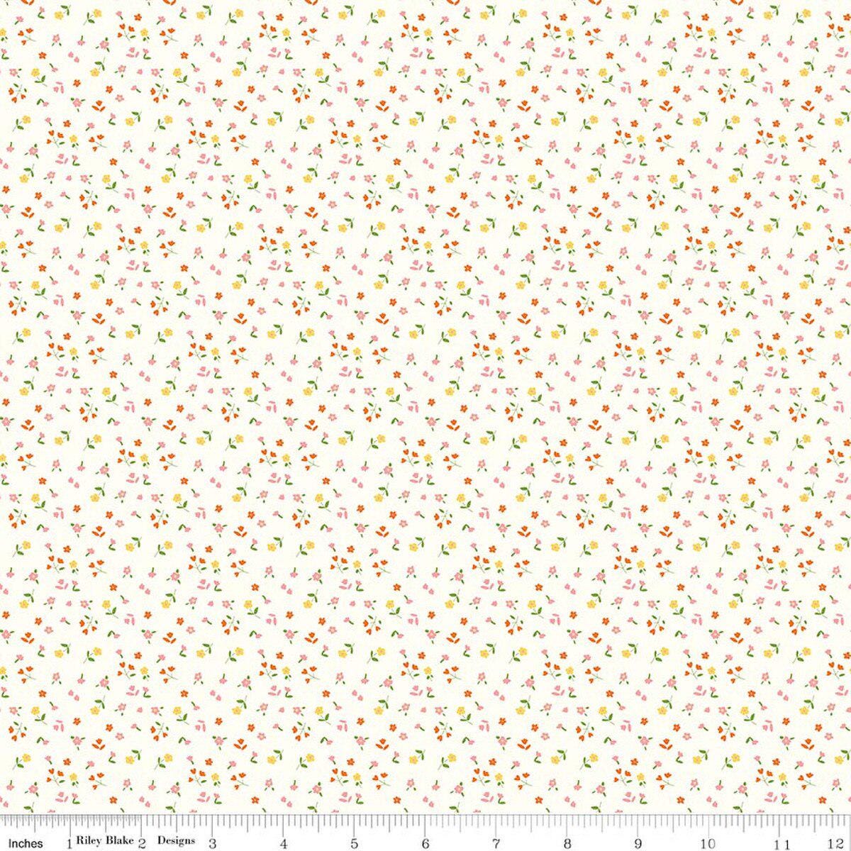 Cotton Nook Flowers Vintage White by Minki Kim for Riley Blake Designs - C17975-VINTAGEWHITE