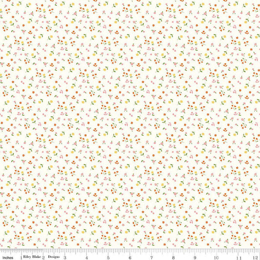 Cotton Nook Flowers Vintage White by Minki Kim for Riley Blake Designs - C17975-VINTAGEWHITE