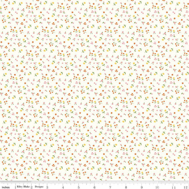 Cotton Nook Flowers Vintage White by Minki Kim for Riley Blake Designs - C17975-VINTAGEWHITE