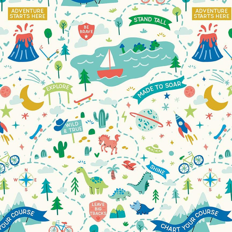 Brave Your Way Beyond Adventure Awaits Cloud by Cayla Naylor for Riley Blake Designs - C18310-CLOUD