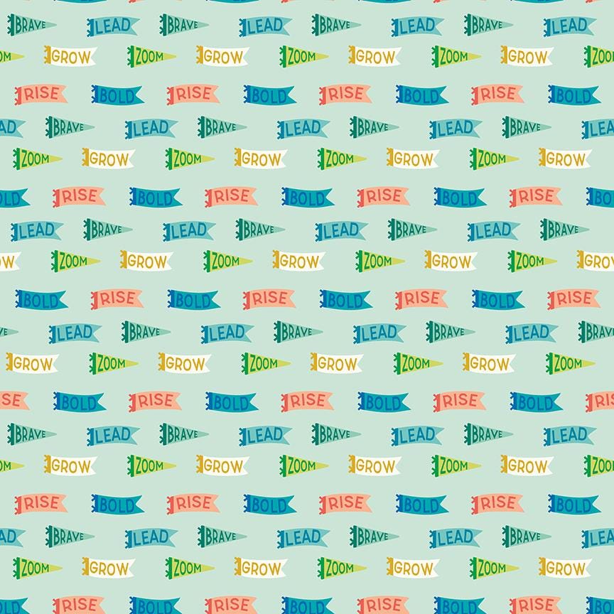 Brave Your Way Beyond Brave Banners Mint by Cayla Naylor for Riley Blake Designs - C18312-MINT