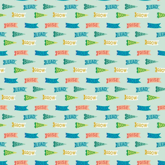 Brave Your Way Beyond Brave Banners Mint by Cayla Naylor for Riley Blake Designs - C18312-MINT