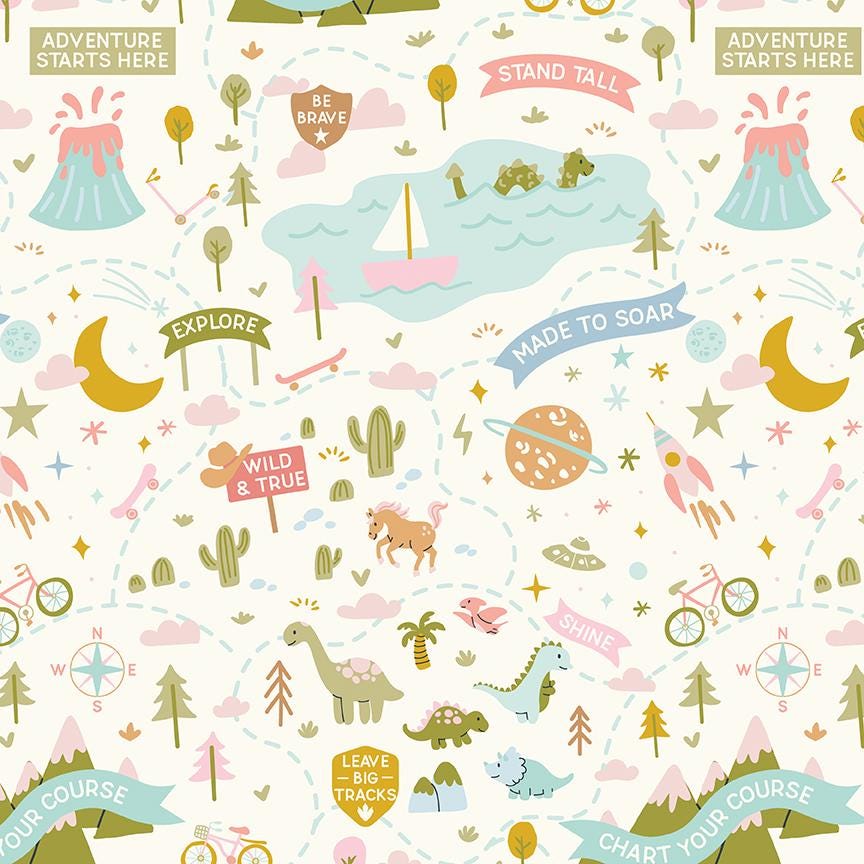 Brave Your Way Beyond Adventure Awaits Petal by Cayla Naylor for Riley Blake Designs - C18310-PETAL