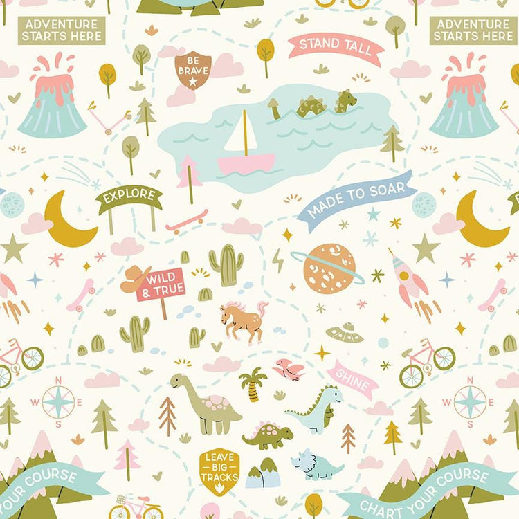Brave Your Way Beyond Adventure Awaits Petal by Cayla Naylor for Riley Blake Designs - C18310-PETAL